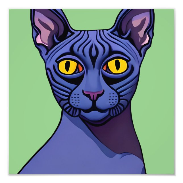 Impression de la photo de chat Sphynx (Devant)