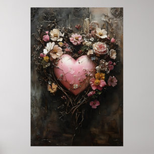 Impression de la Saint-Valentin au cœur floral, Mu