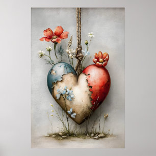 Impression de la Saint-Valentin cœur, Art mural de