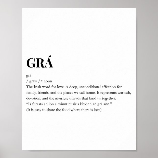 Impression de la signification de l'amour Grá en i (Devant)