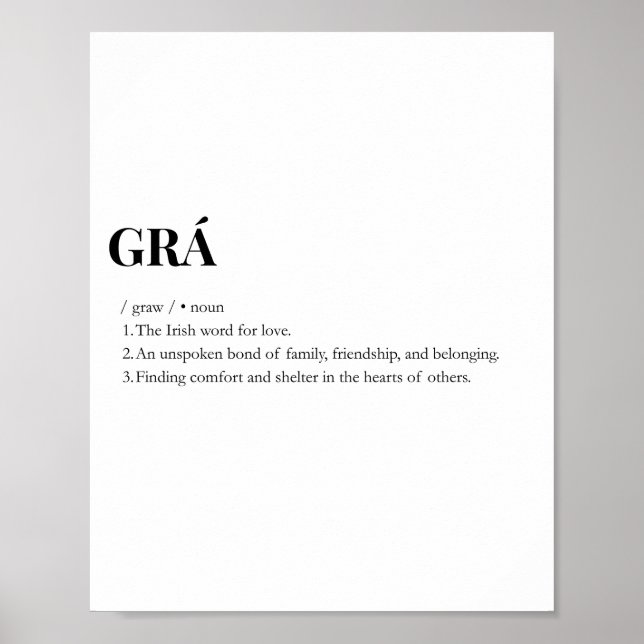 Impression de la signification de l'amour Grá irla (Devant)