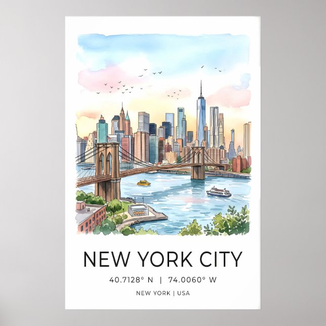 Impression de la skyline de New York City - Aquare (Devant)
