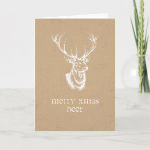 Impression de la tige Joyeux Noël Cerf Carte perso