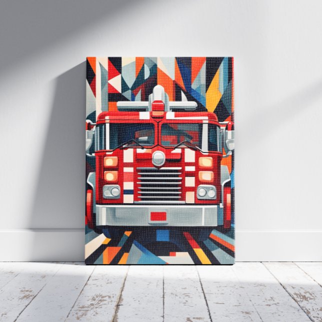 Impression de la toile Cubisme du moteur d'incendi (Créateur téléchargé)