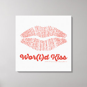 Impression de la toile de baiser du monde