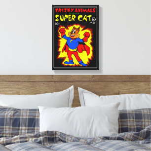 Impression de la toile de bande dessinée SuperCat