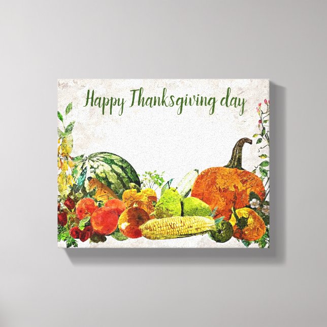 Impression de la toile de jour bon thanksgiving (Recto)