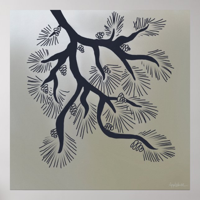 Impression de la toile de pin et de cônes de pin (Devant)