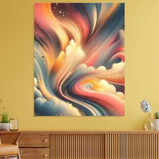 Impression de la toile étirée de pinceau Abstraite