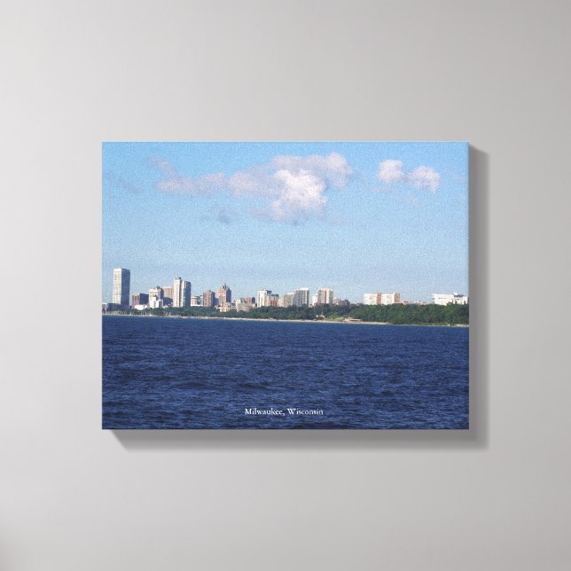 Impression de la toile Milwaukee Skyline (Recto)