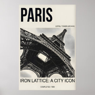 Impression de la Tour Eiffel de Paris - Style Vint