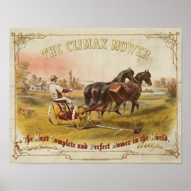 Impression de l'affiche Climax Mower Ad Art Vintag (Devant)