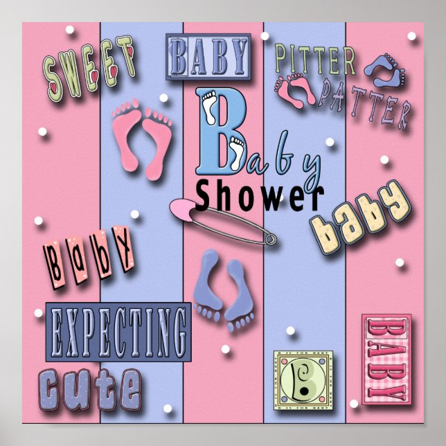 Impression de l'affiche de baby shower (Devant)