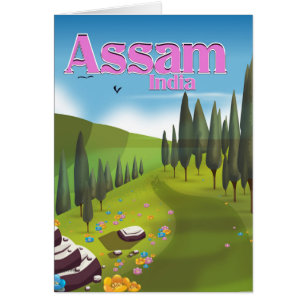 Impression de l'affiche de voyage d'Assam India.