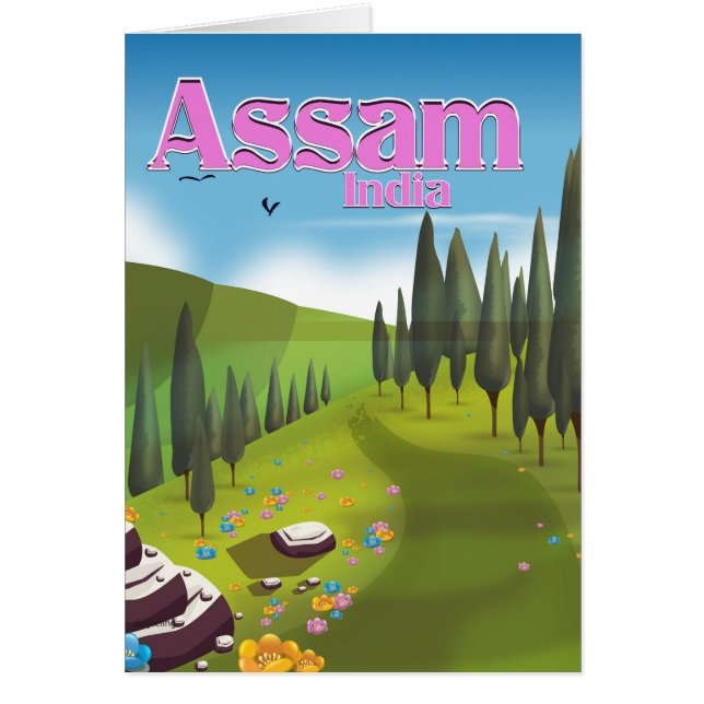 Impression de l'affiche de voyage d'Assam India. (Devant)