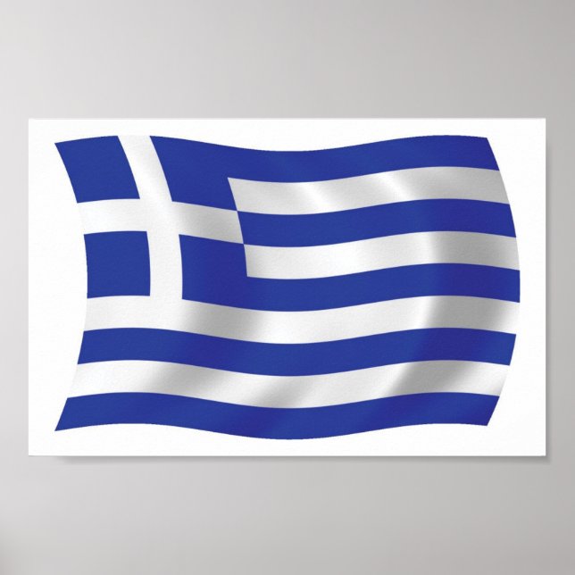 Impression de l'affiche du drapeau de la Grèce (Devant)