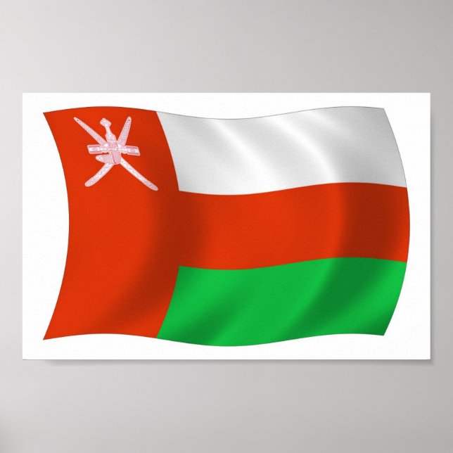 Impression de l'affiche du drapeau d'Oman (Devant)