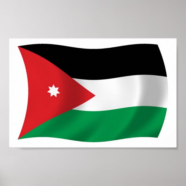 Impression de l'affiche du drapeau jordanien (Devant)