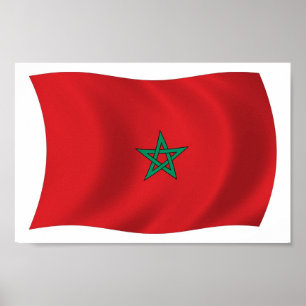 Impression de l'affiche du drapeau marocain