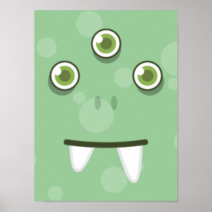 Impression de l'affiche du visage du monstre vert