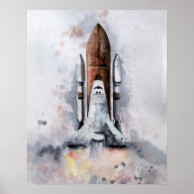 Impression de l'affiche "Rocket" dans l'espace