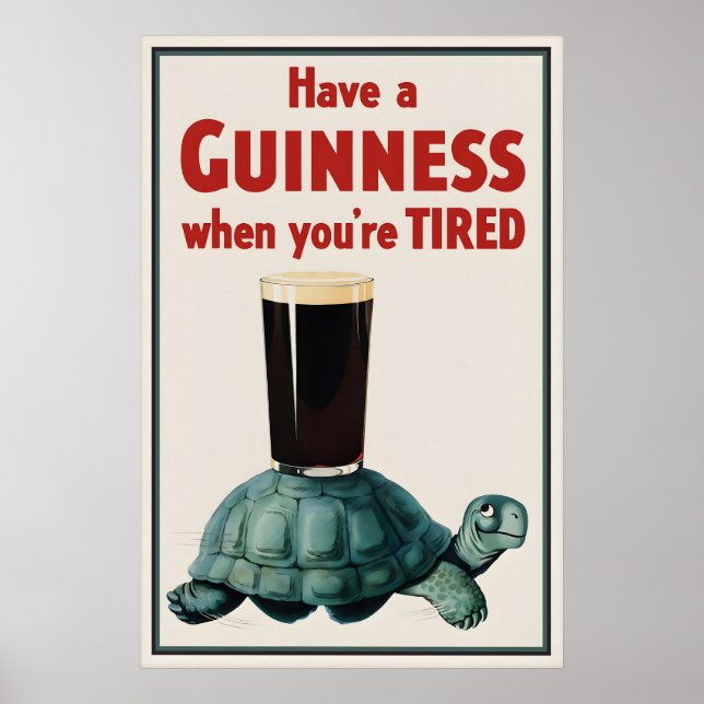 Impression de l'affiche vintage Guinness Turtle, b (Devant)