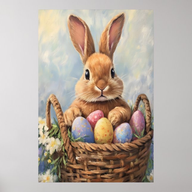 Impression de lapin de Pâques vintage, nurserie pa (Devant)
