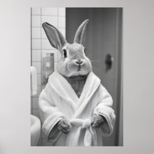 Impression de lapin en robe de chambre, Art AI de