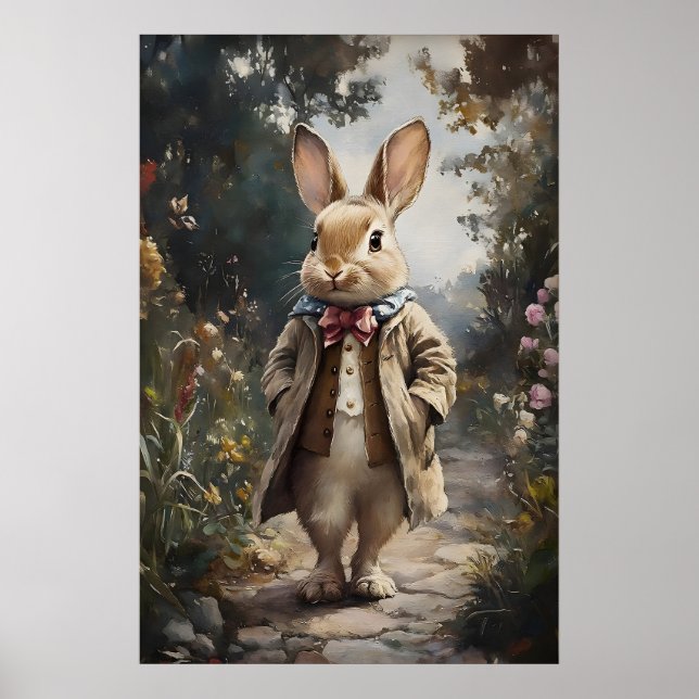 Impression de lapin victorien, Lapin de Pâques, Co (Devant)