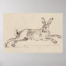 Impression de lapin vintage