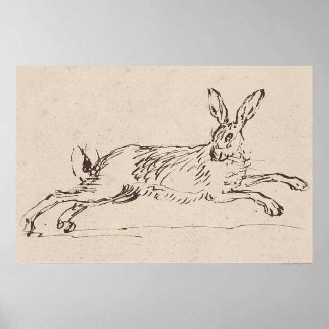 Impression de lapin vintage (Devant)