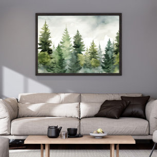 Impression de l'arbre de pin   Hiver Paysage Mur A