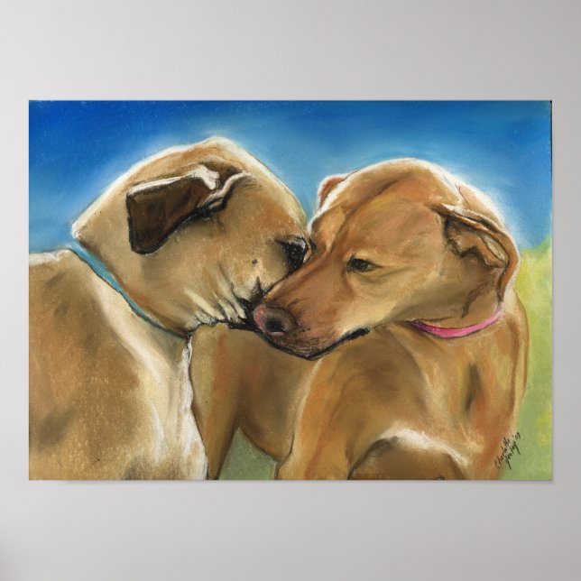 Impression de l'art du chien de Rigeback Rodesian (Devant)