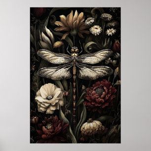 Impression de libellule Dark Academia, Cottagecore