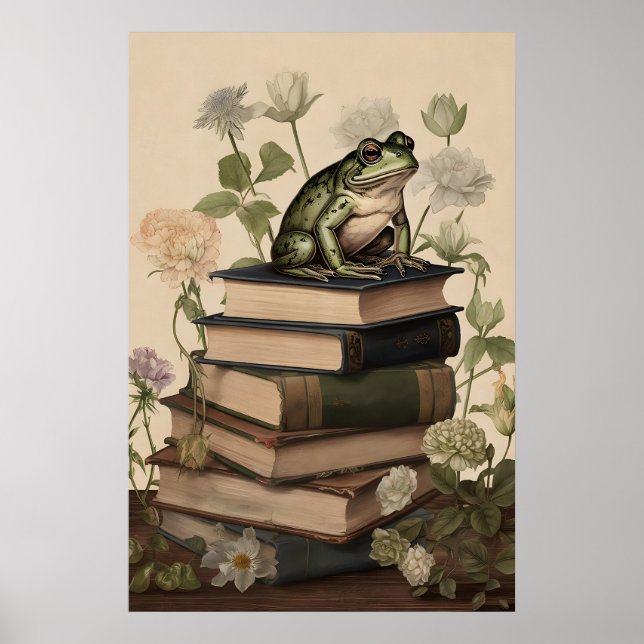Impression de librairie grenouille, Dark Academia  (Devant)