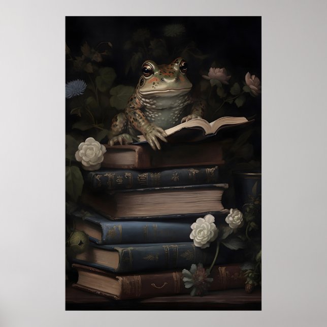 Impression de livres de fleurs de grenouille vinta (Devant)