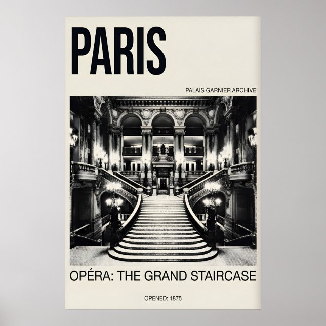 Impression de l'Opéra de Paris - Grand Escalier du (Devant)
