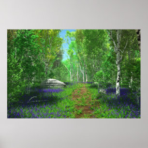 Impression de lumière de jacinthe des bois