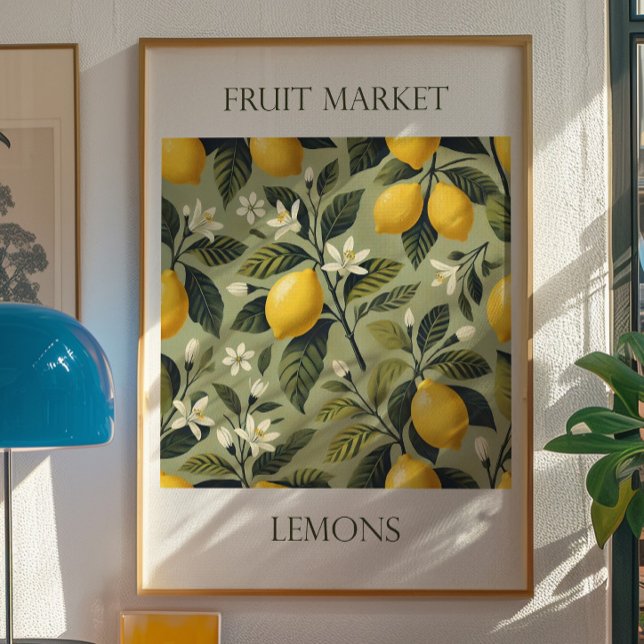 Impression de marché de fruits de citron vintage | (Créateur téléchargé)