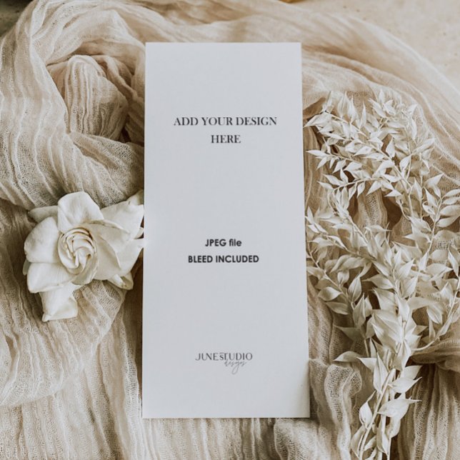 Impression de menu ou de programme 4x9"  (4x9 wedding menu, 4x9 wedding program printing, long menu, tall menu card print, 4x9 inches card)