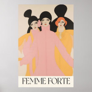 Impression de mode Art Déco de femmes fortes Illus