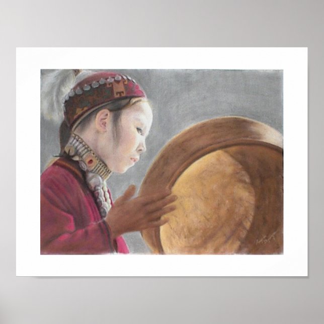Impression de mon pastel de fille afghane (Devant)