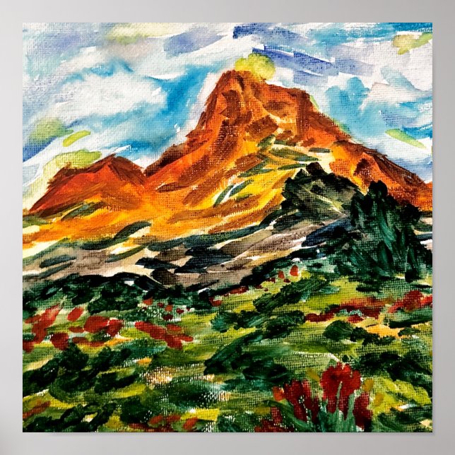 Impression de montagne à l'aquarelle (Devant)