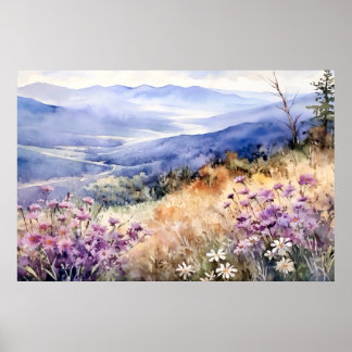 Impression de montagne nature à l'aquarelle