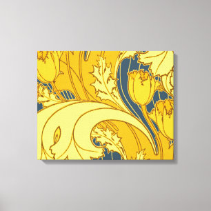 Impression de motif de tulipe : Art nouveau bleu j
