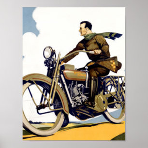 Impression de moto Art Déco vintage