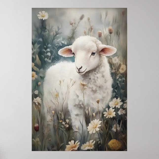 Impression de mouton antique, Ferme de fleurs de P (Devant)