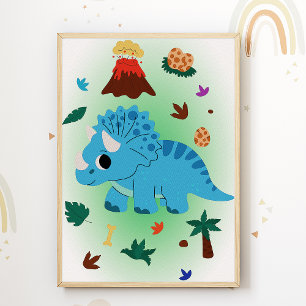 Impression de nurserie Dino Affiche de dinosaures 