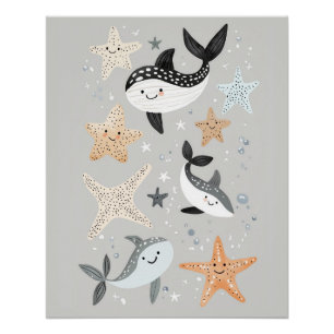 Impression de nurserie sous la mer, Art mural de p