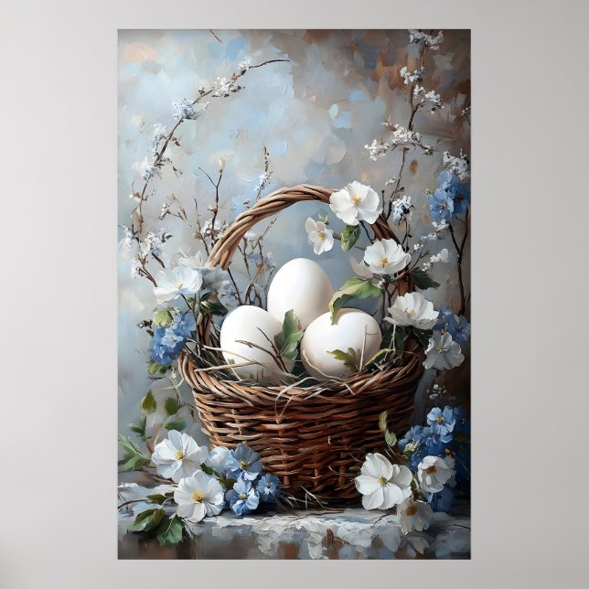 Impression de panier de fleurs d'oeufs de Pâques v (Devant)
